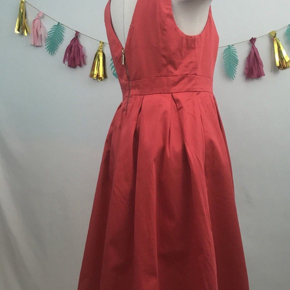 Modcloth Fervour Retro Orange Fit N Flare Dress Lg - Picture 4 of 7